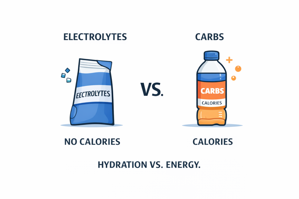 Electrolytes versus carbs for hydration.