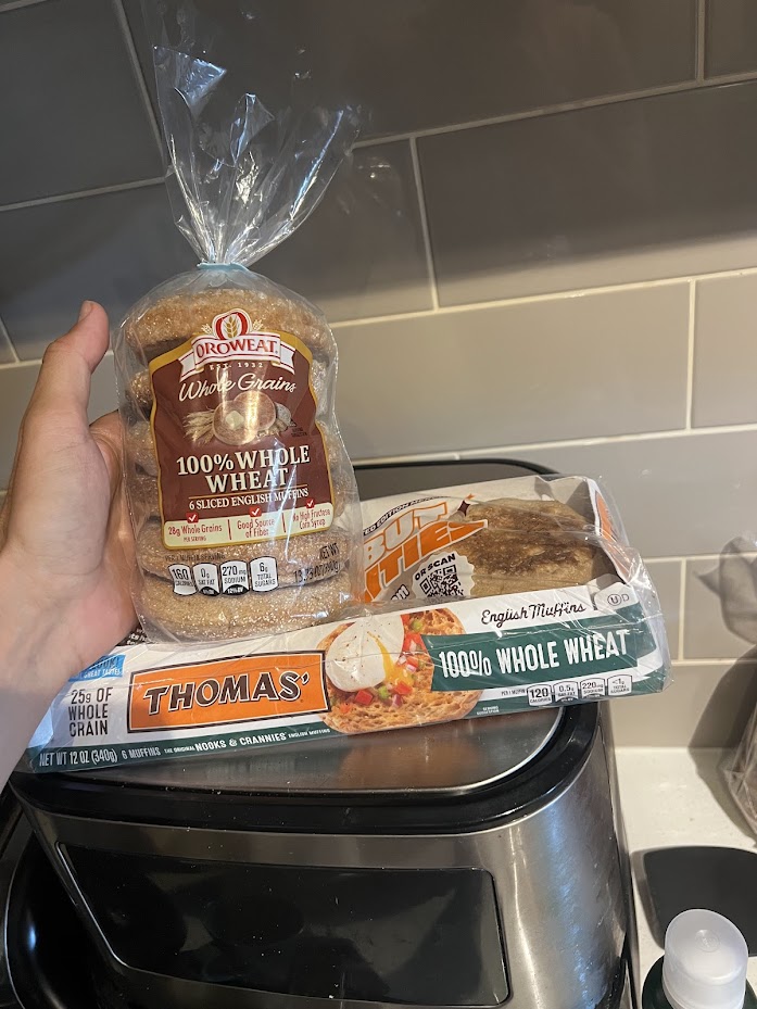 Whole wheat bread and English muffins